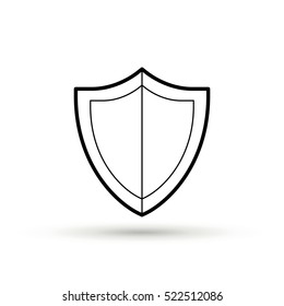 Protection isolated minimal single flat icon. shield line vector icon for websites and mobile minimalistic flat design.