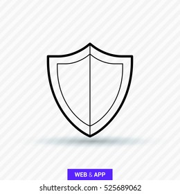 Protection isolated minimal single flat icon. shield line vector icon for websites and mobile minimalistic flat design.