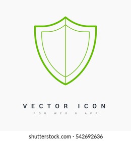 Protection isolated minimal single flat icon. shield line vector icon for websites and mobile minimalistic flat design.