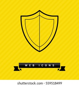 Protection isolated minimal single flat icon. shield line vector icon for websites and mobile minimalistic flat design.