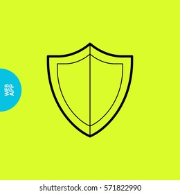 Protection isolated minimal single flat icon. shield line vector icon for websites and mobile minimalistic flat design.