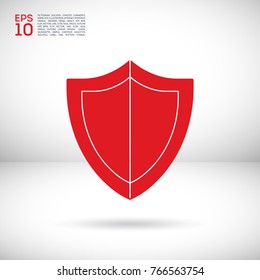Protection isolated minimal single flat icon. shield line vector icon for websites and mobile minimalistic flat design.