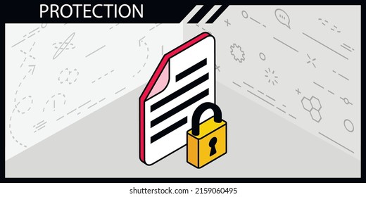 Protection isometric design icon. Vector web illustration. 3d colorful concept