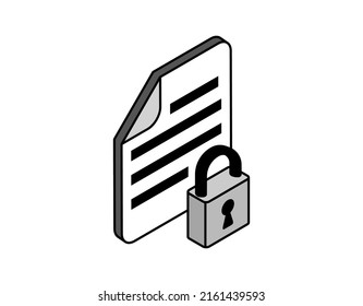 Icono de diseño isométrico de protección. Ilustración web de vectores. 3.ª colorida concepción