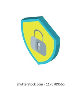 Protection isometric left top view 3D icon