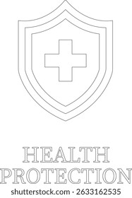 Protection line art icon.Essential items for ensuring worker protection and site safety.Containing security, safety, defense solid collection. Vector illustration.For website design, logo etc.