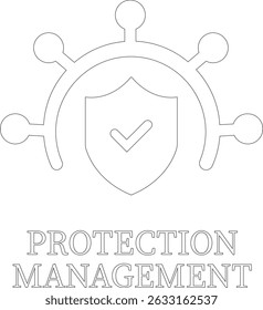 Protection line art icon.Essential items for ensuring worker protection and site safety.Containing security, safety, defense solid collection. Vector illustration.For website design, logo etc.