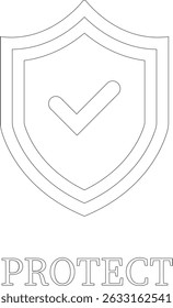 Protection line art icon.Essential items for ensuring worker protection and site safety.Containing security, safety, defense solid collection. Vector illustration.For website design, logo etc.