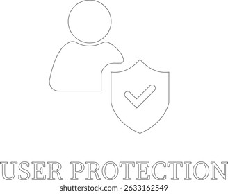 Protection line art icon.Essential items for ensuring worker protection and site safety.Containing security, safety, defense solid collection. Vector illustration.For website design, logo etc.