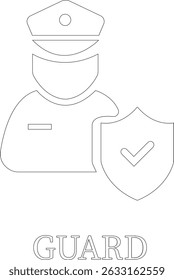 Protection line art icon.Essential items for ensuring worker protection and site safety.Containing security, safety, defense solid collection. Vector illustration.For website design, logo etc.