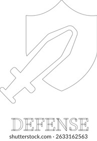 Protection line art icon.Essential items for ensuring worker protection and site safety.Containing security, safety, defense solid collection. Vector illustration.For website design, logo etc.