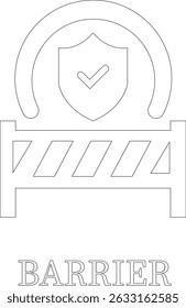 Protection line art icon.Essential items for ensuring worker protection and site safety.Containing security, safety, defense solid collection. Vector illustration.For website design, logo etc.