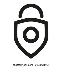 Protection line icon. lock shield illustration vector