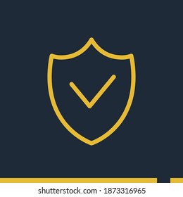 Symbol der Schutzlinie, Vektorgrafik-Umriss.