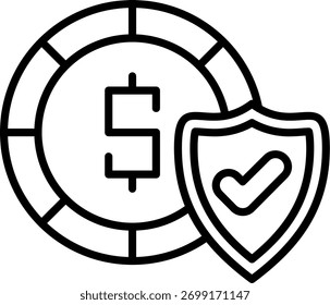 Línea de protección Vector Icon Design