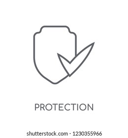Protection linear icon. Modern outline Protection logo concept on white background from Insurance collection. Suitable for use on web apps, mobile apps and print media.