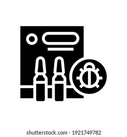 protection liquid from ticks glyph icon vector. protection liquid from ticks sign. isolated contour symbol black illustration