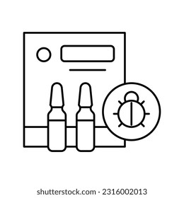 protection liquid from ticks line icon vector. protection liquid from ticks sign. isolated contour symbol black illustration