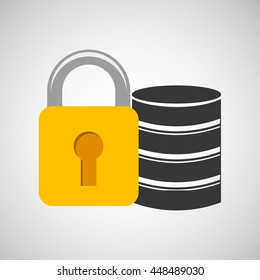protection lock security system icon vector illustration