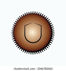 Protection Logo. Gold Shield Symbol  - Vector.