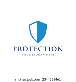 Logotipo de protección con concepto de escudo moderno y único.Logo para negocios, protección, web.