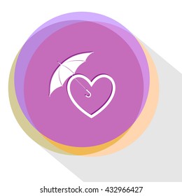 amor de protección. Plantilla de Internet. Icono del vector.