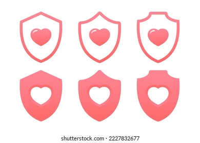 Proteger el escudo de amor. Vector de ilustración
