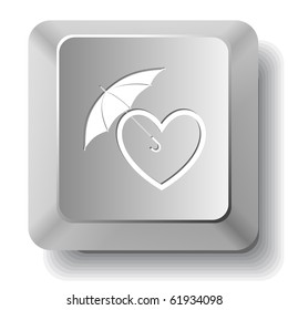 Protection love. Vector computer key.