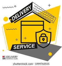 Protection of luggage. Vector image of delivery service icon.
