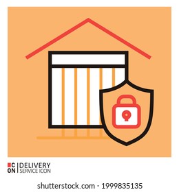 Protección del equipaje. Imagen vectorial del icono de servicio de entrega.