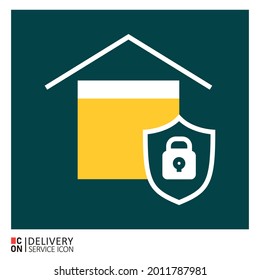 Protection of luggage. Vector image of delivery service icon.