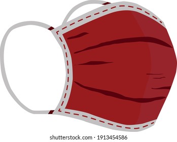 VECTOR DE CORONAVIRUS ROJO DE MÁSCARA DE PROTECCIÓN