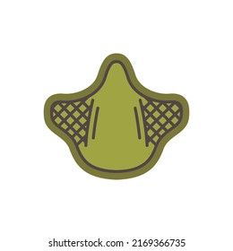 Protection mask, vector flat paintball or airsoft icon