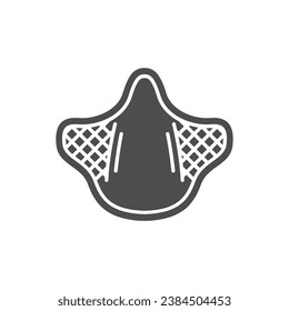 Máscara de protección, bola plana vectorial o icono de airsoft