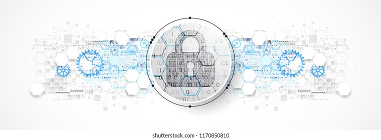 Protection mechanism, system privacy (GDPR). Vector illustration