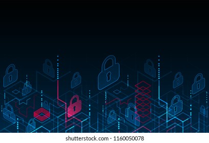 Protection mechanism, system privacy. Vector illustration