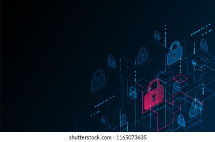 Protection mechanism, system privacy. Vector illustration