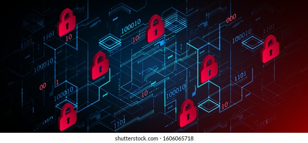 Protection mechanism, system privacy. Vector illustration