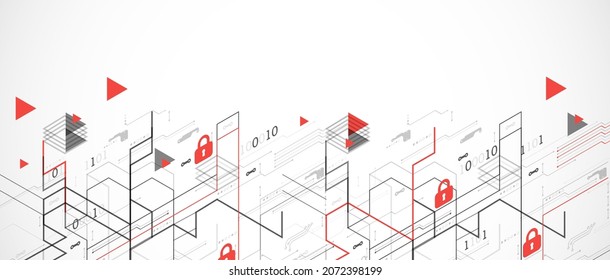 Protection mechanism, system privacy. Vector illustration