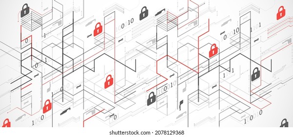 Protection mechanism, system privacy. Vector illustration