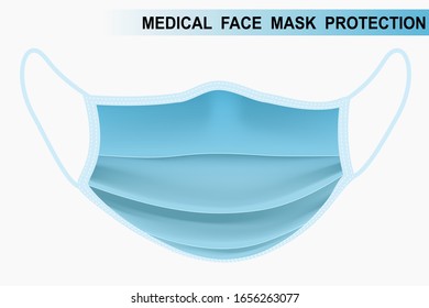 Protection medical face mask front side Healthy and Pandemic concept Vector illustration