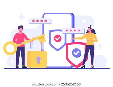 Protection of mobile data and personal information, Password secure data access concept, Cyber security, Internet security, information privacy, Account protection