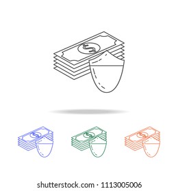 protection of money icon. Elements of banking in multi colored icons. Premium quality graphic design icon. Simple icon for websites, web design, mobile app, info graphics on white background