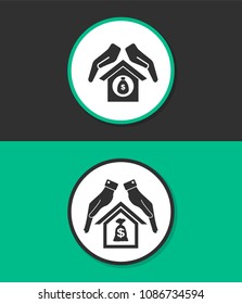 Protection and mortgage vector icon.
