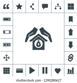 Protection and mortgage vector icon.
