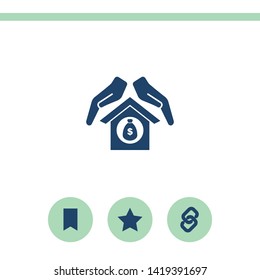 Protection and mortgage vector icon.