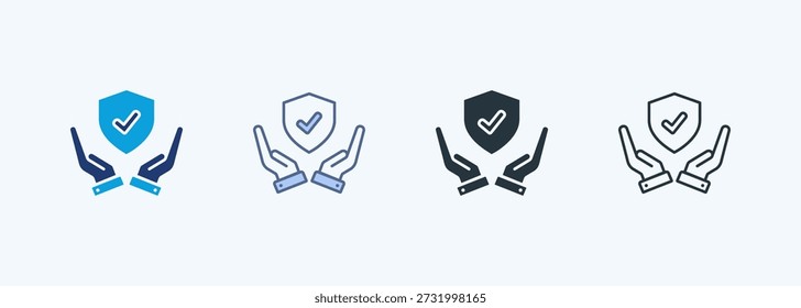 Colección de icono de estilo múltiple de protección