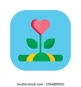 Protection of Nature flat color icon. Environmental conservation sign. Eco friendly vector pictogram. Charity and Volunteering symbol. Button for web page, app, print,promo. UI/UX/GUI design element. 