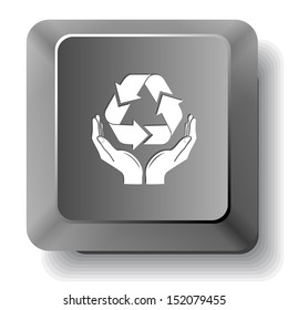 Protection nature. Vector computer key.