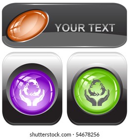 Protection nature. Vector internet buttons.